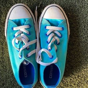 Girls Converse All Stars double lip pink/ teal